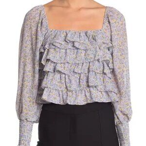 ASTR Bell Sleeve Ruffle Blouse Size Large